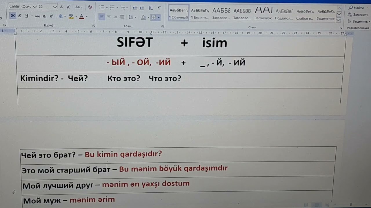 6-cı dərs. Sifət + İsim kişi cinsində. Rus dili 0-dan sərbəst danışığa qədər