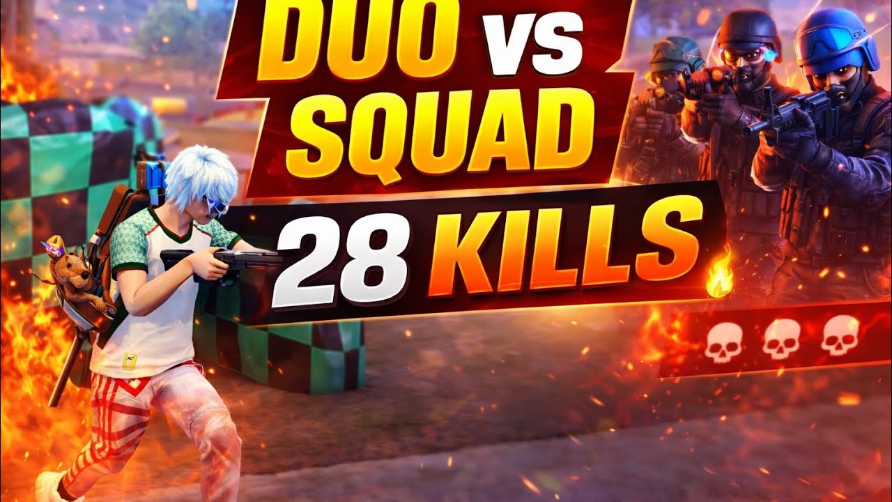 Dou Vs Sqad 28 kills 💀|| Low Device📱||BR Ranked     