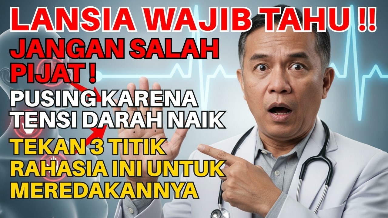 LANSIA WAJIB TAHU‼️ Rahasia 3 Titik Pijat Ini Bisa Bantu Turunkan Tensi Saat Kepala Pusing!