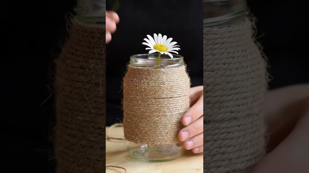 Easy DIY Rustic Vase from an Old Jar