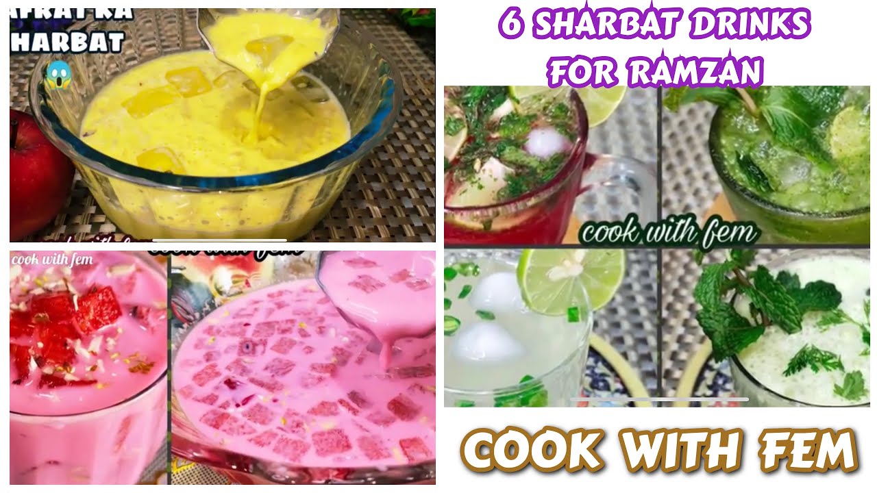 Ramzan Special 6 Refreshing Sharbat Drinks🍹To Try Out | Summer Iftar Drinks | Healthy Cool Sharbat