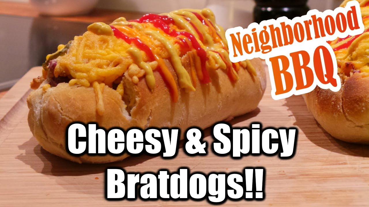Bratwurst HotDogs cheesy and spicy!!! Mit Neighborhood BBQ