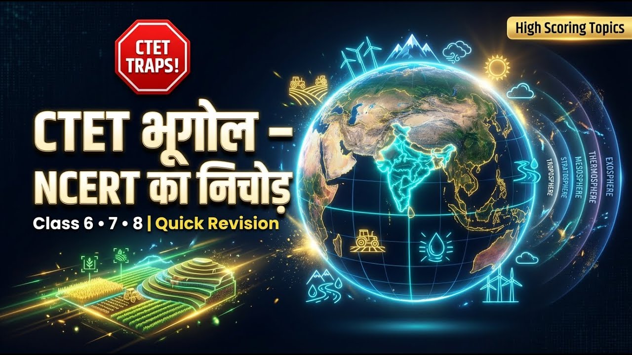 CTET Geography NCERT का निचोड़ | Class 6–8 Full Revision | Resources • Earth • Environment | CTET 26
