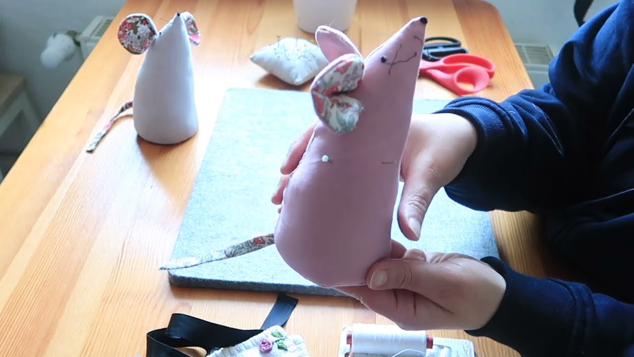 Stoffmaus nähen Nadelkissen, Dekomaus