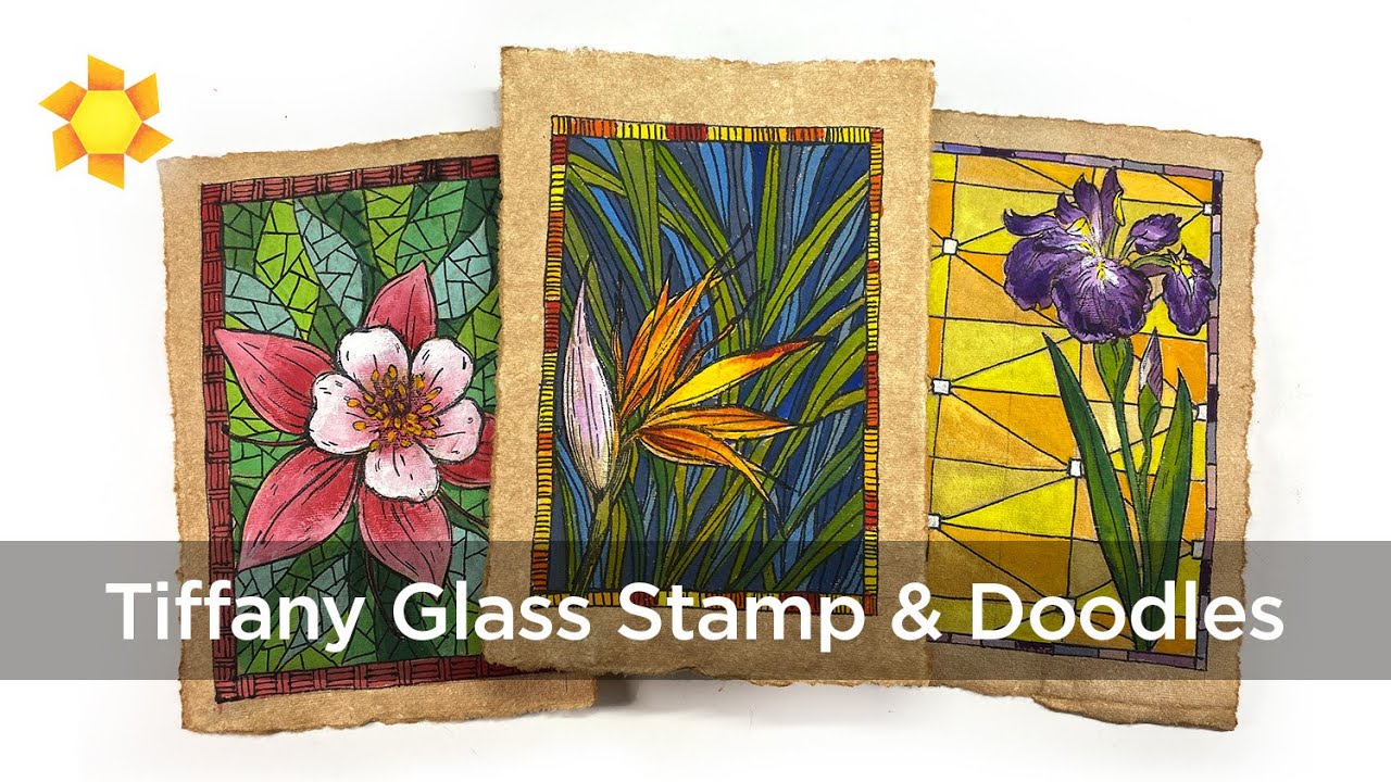 Tiffany Glass Stamp & Doodle: 3 ways