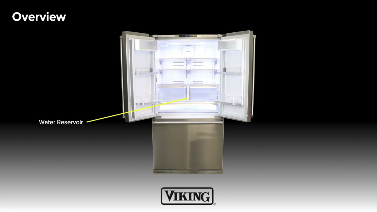 Холодильник Viking 3 серии с французскими дверями, шириной 36 дюймов, и нижней морозильной камеро...