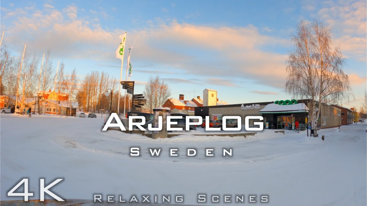 Arjeplog Sweden 🇸🇪 4K - driving tour - relaxing scenes
