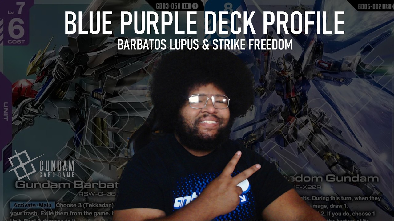 Обзор колоды Blue/Purple Lupus Strike Freedom для Gundam Card Game GD05