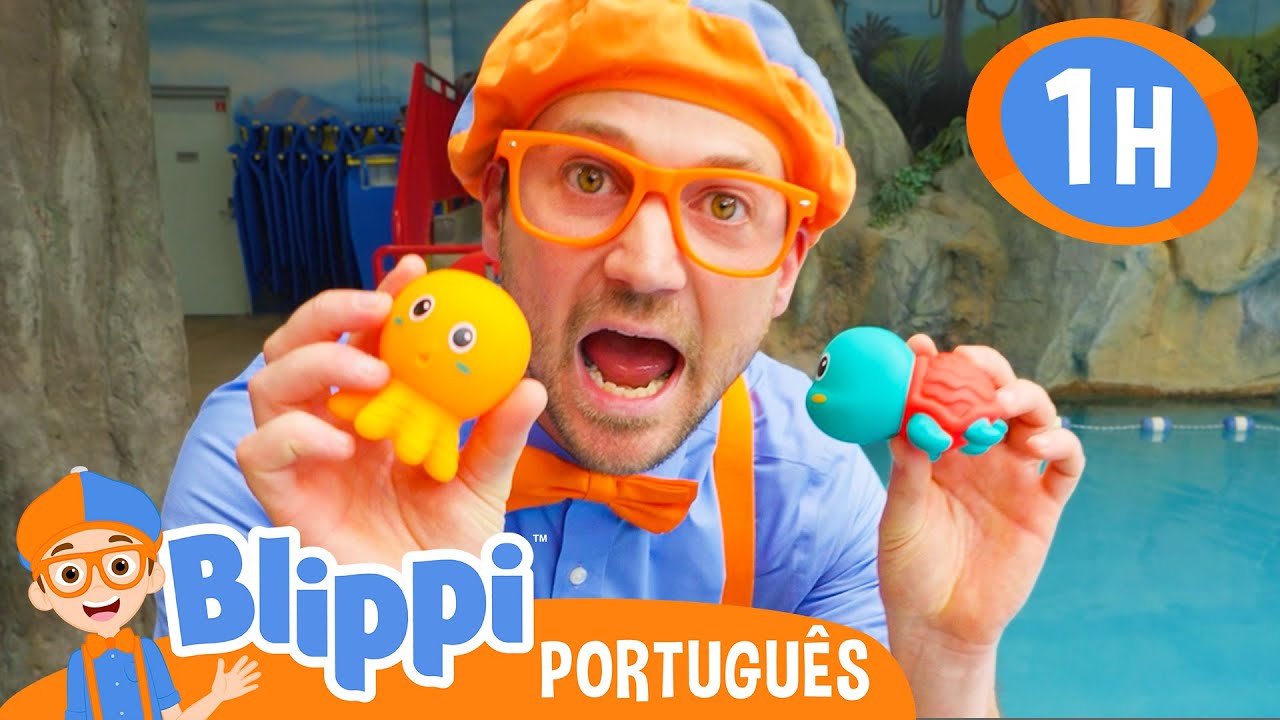 Blippi Brinca de Afunda ou Boia na Piscina! | 1 HORA DO BLIPPI! | Vídeos Educativos em Português