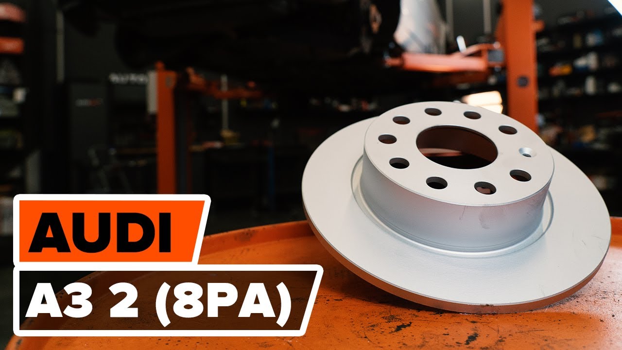 Hvordan bytte bak bremseskiver der på AUDI A3 2 (8PA) [AUTODOC-VIDEOLEKSJONER]