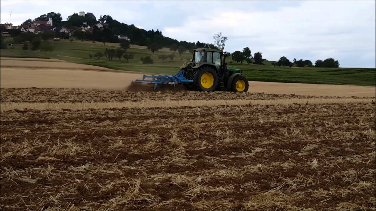 Grubbern 2015 mit John Deere 6910 und Lemken Smaragd  9 300