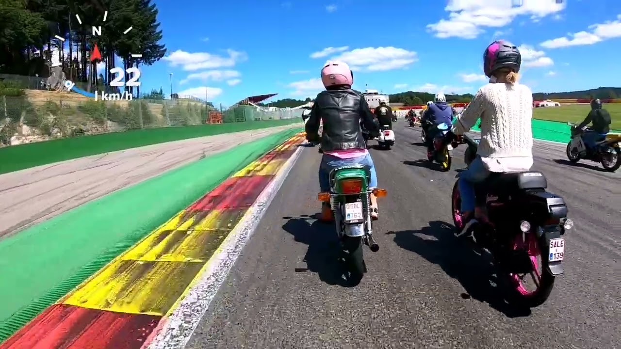 121 kmh en Peugeot Fox sur le circuit de Francorchamps (vmax à 12 minutes)