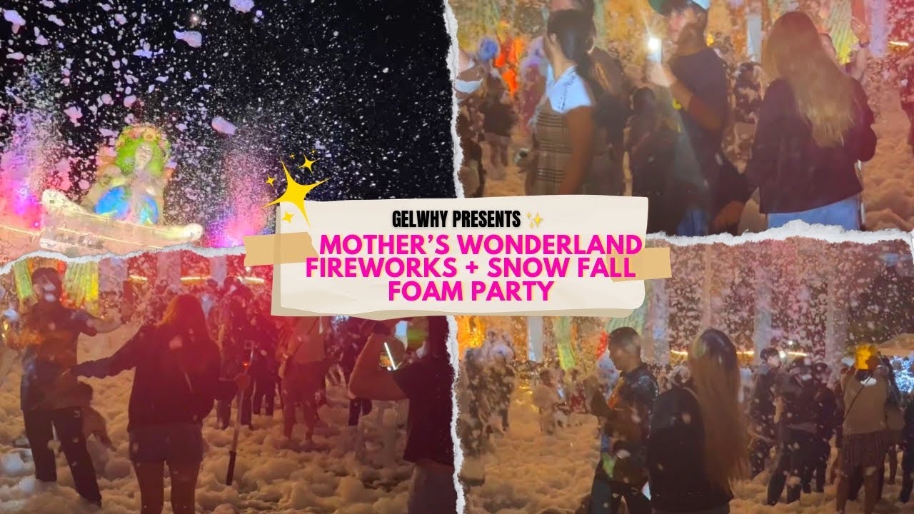 fireworks 🎆  snow fall foam party ❄️ | mother’s wonderland | Insta360x5 night video sample shots