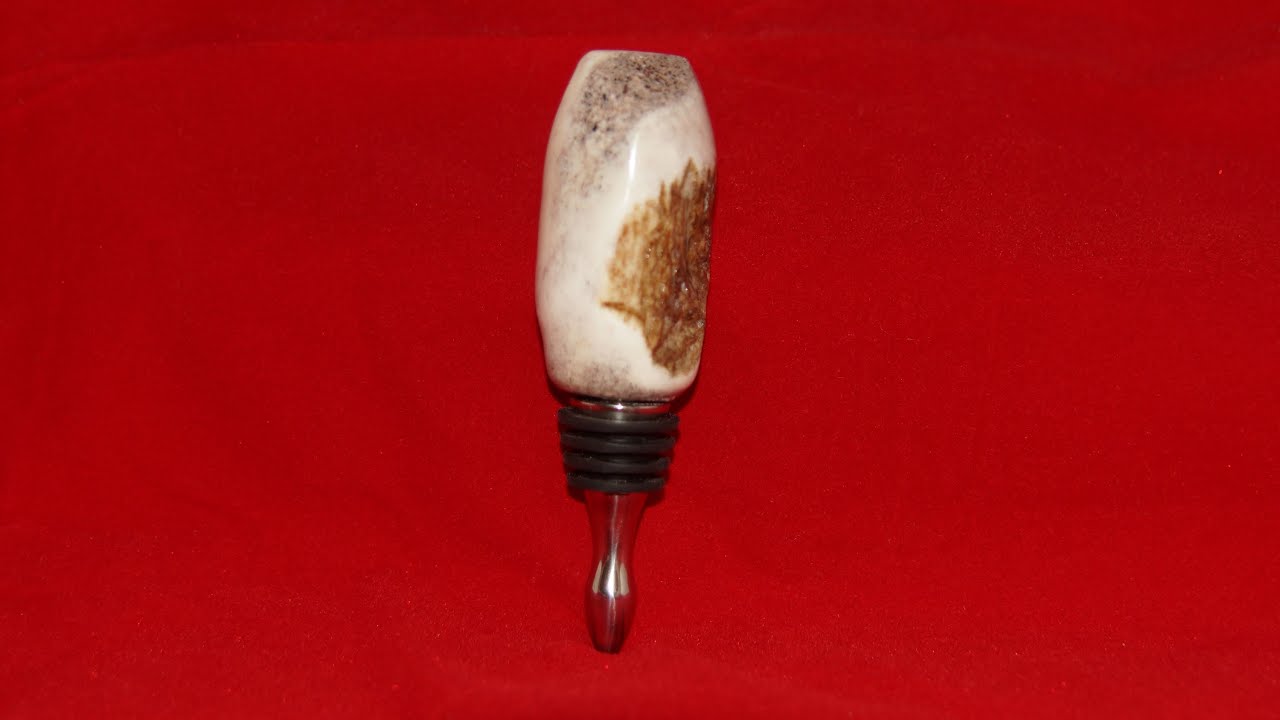 Turning an Antler Bottle Stopper #8