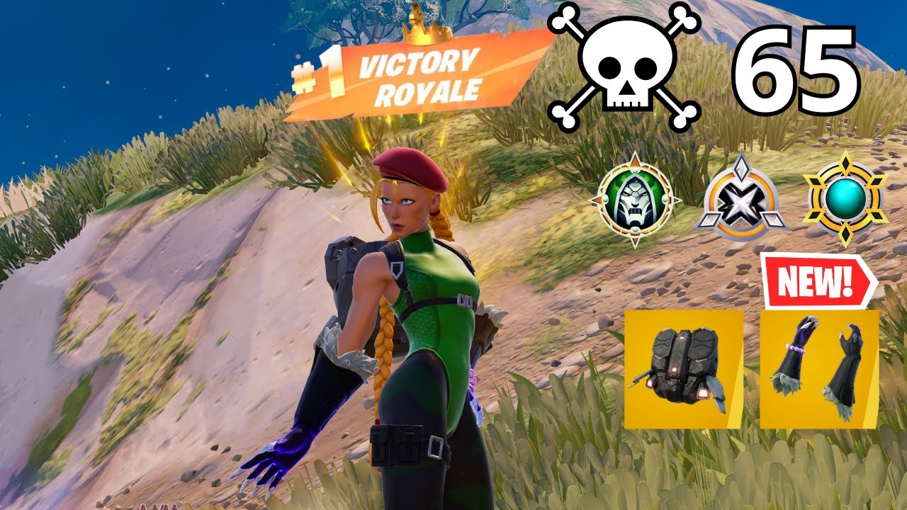 65 Elimination CAMMY (STREET FIGHT) Solo Vs Squads Zero Build Gameplay(Fortnite Chapter 5 Season4)