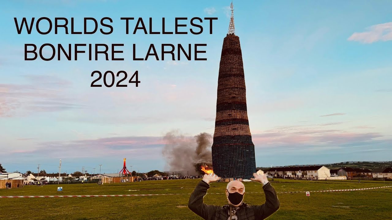 WORLDS TALLEST BONFIRE NORTHERN IRELAND 2024 LARNE CRAIGYHILL.MEET AND GREET #photography #bonfire