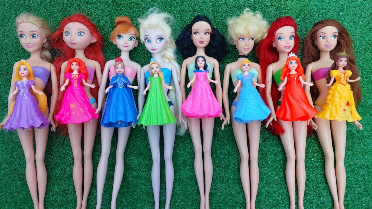 Disney Princesses vs Kuromi & Hello Kitty bag unboxing Satisfying ASMR DIY doll dress Miniature
