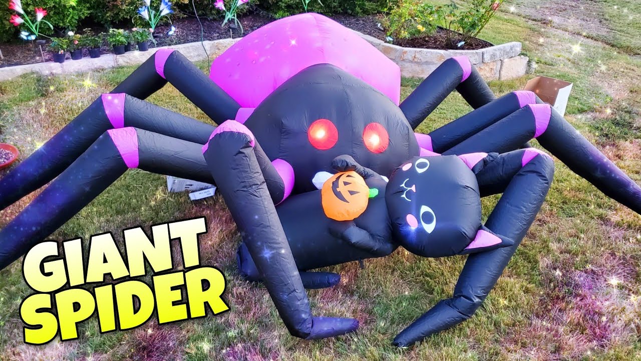 Giant Inflatable Spider & Black Cat Blow Ups - Amazon & At Home Halloween Inflatables 2021