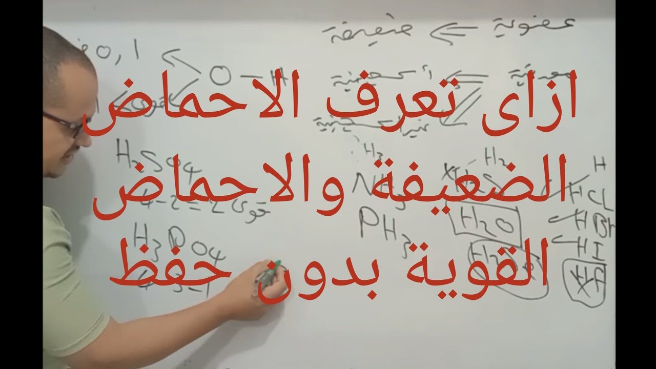 اعرف الاحماض القوية والاحماض الضعيفة من غير ما تحفظها .. مراجعة اساسيات الكيمياء .. بسطناها من الصفر