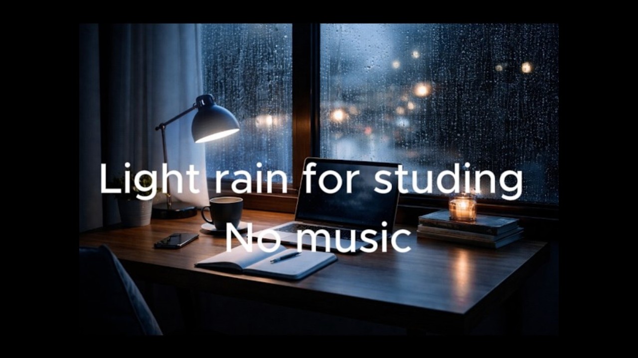 Light Rain for Studying and Focus | 3 Hours No Music