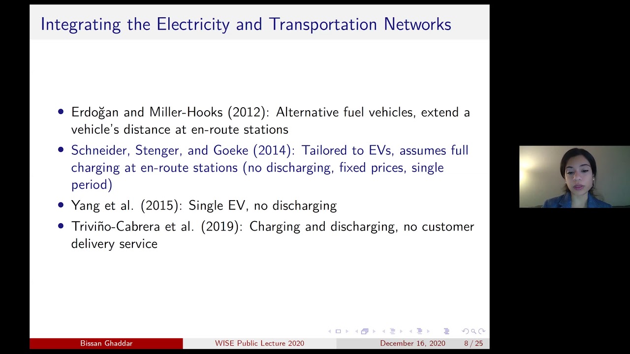 WISE Public Lecture Webinar Series Optimizing EV Operations