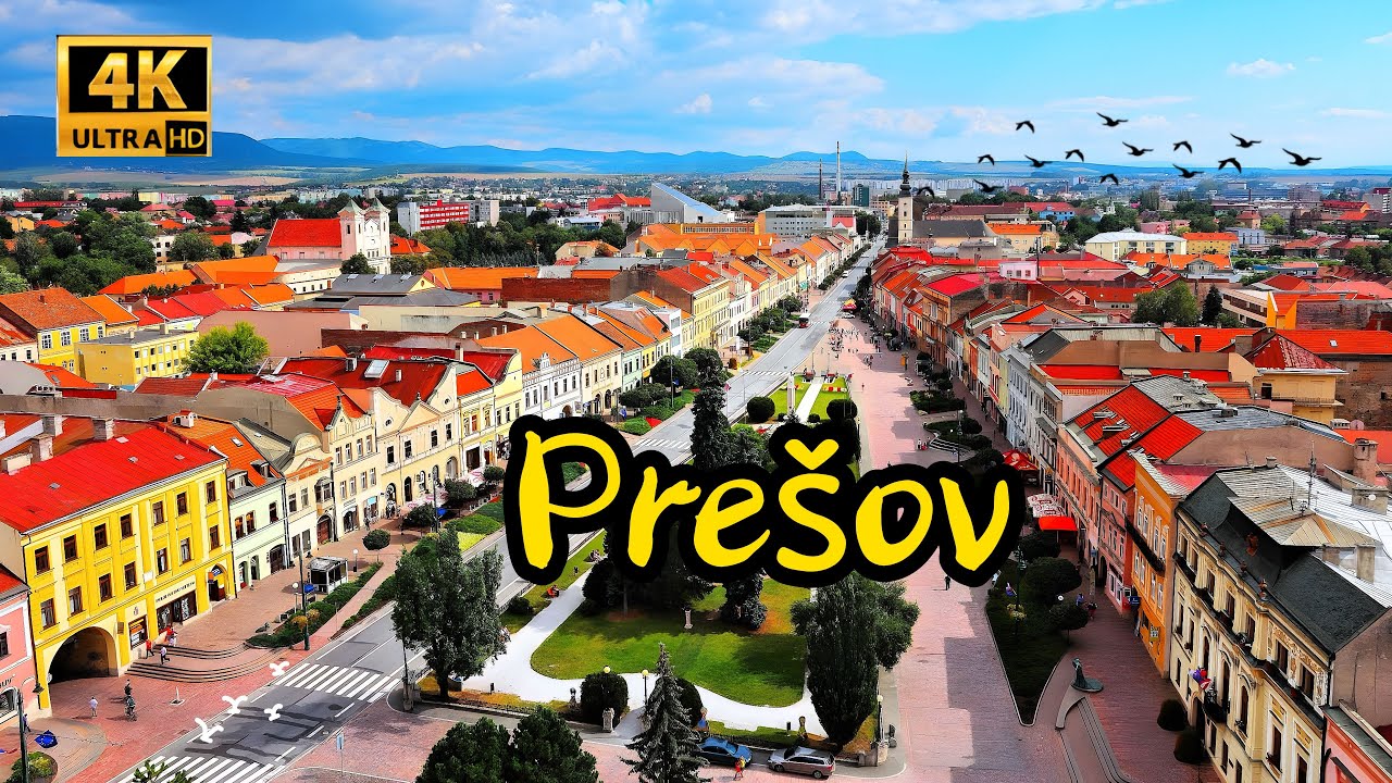 Prešov，the oldest free royal town in Slovakia. Quiet walking tours，4K