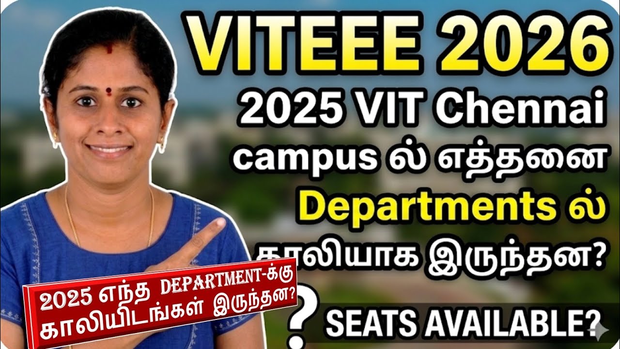 VIT Chennai | 2025 vit chennai in which department and category were there vacancies?