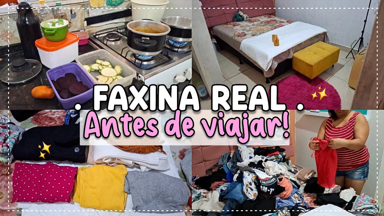 FAXINA REAL ANTES DE VIAJAR 🧹✨️| FIZ ALMO&Ccedil;O | DOBREI MUITA ROUPA | Lu fernandes 