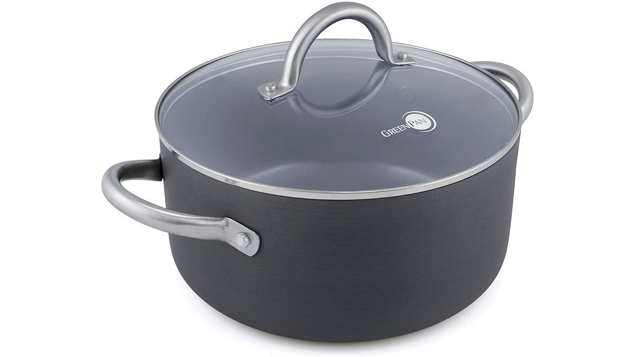 GreenPan Lima 5 Quart Hard Anodized Non-Stick Ceramic Covered Casserole - - Gray(4.5Star,150+Rating)