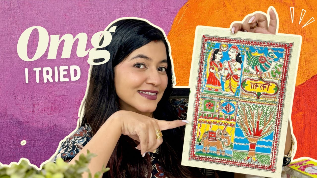 I did Madhubani Painting 😍 | Madhubani Painting for Beginners ✨ Step by Step Tutorial 🎨