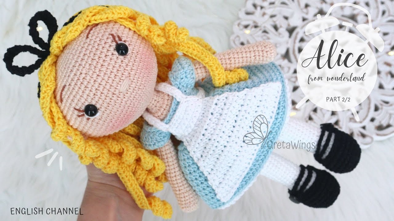 Alice in Wonderland Tutorial Amigurumi | Princesses Series Part 2/2 Sub 🇺🇸🇪🇸 / GretaWings in English