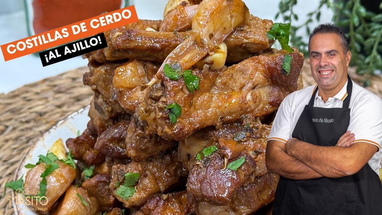 Costillas de cerdo al ajillo