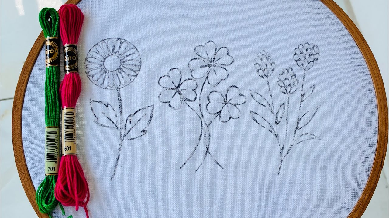 VERY EASY 3D FLOWER HAND EMBROIDERY DESIGNS FOR BEGINNERS 