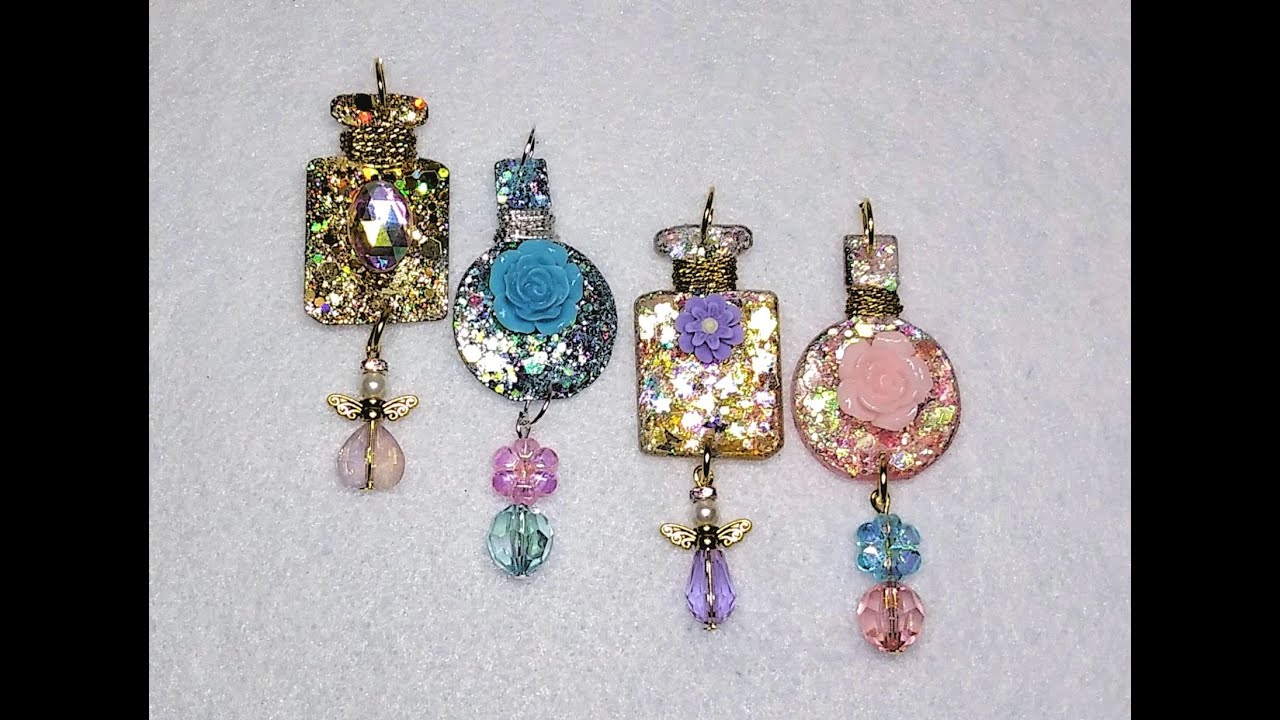 DIY~Sparkly Perfume Bottle Charms Made With D.T. Stickers!