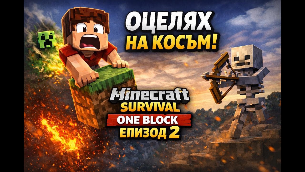 Оцелях на косъм!!! в One Block  Survival Епизод 2