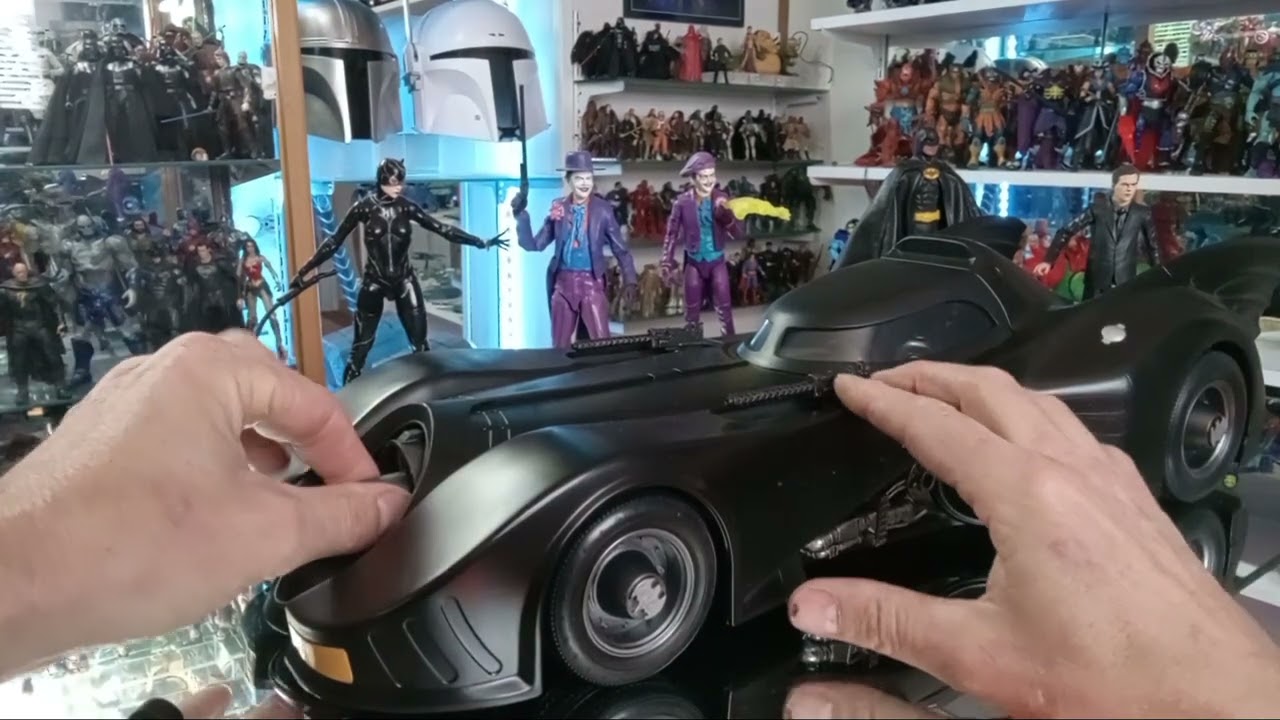 mcfarlane batmobile custom. new canopy,retractable guns,removable custom turbine.