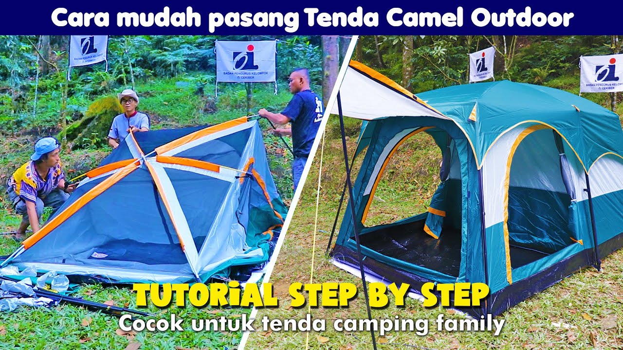 Tutorial cara pasang tenda camping Camel 4 orang | Review tenda camping keluarga murah