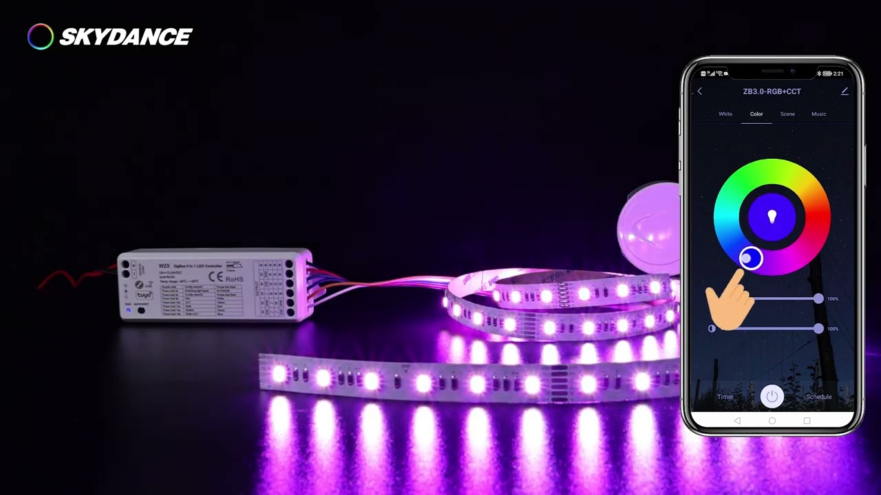 Application of ZigBee+RF 5in1 Constant Voltage LED Controller WZ5