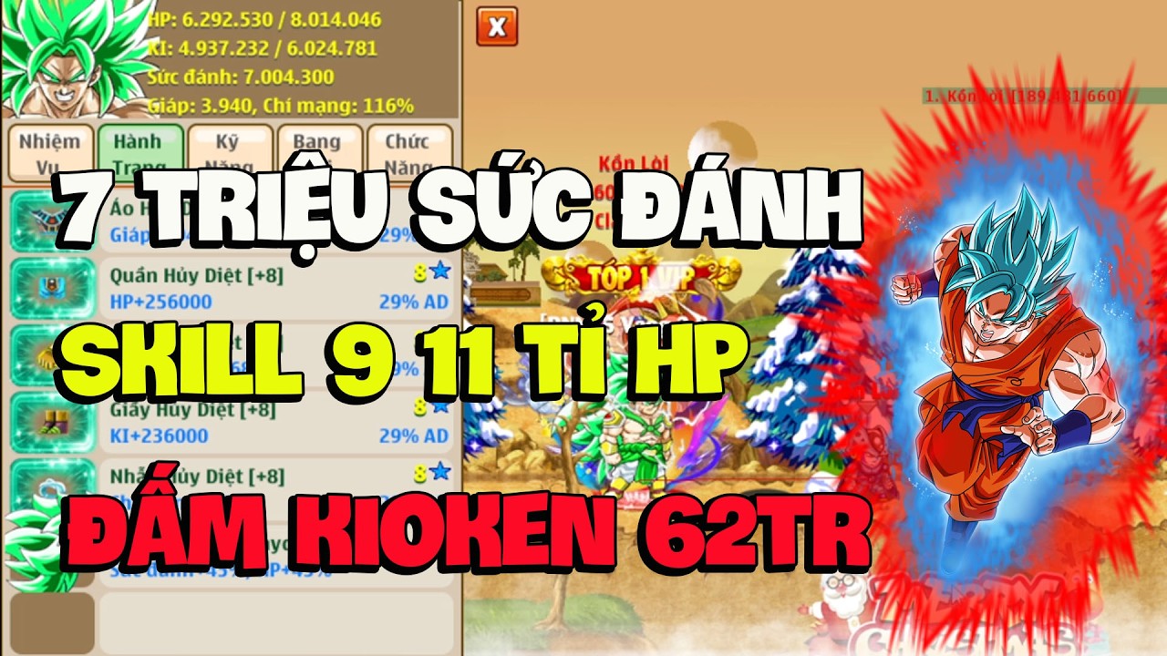 Hồi Sinh Ngọc Rồng - Mở Sét Hủy Diệt Max Tạo Trái Đất 7 Tr Sức Đánh Chơi Skill 9 Và Kioken Siêu Bá !