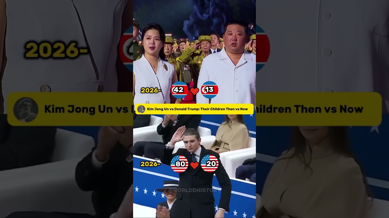 Kim Jong Un vs Donald Trump: Their Children Then vs Now #trump #kimjongun #shorts