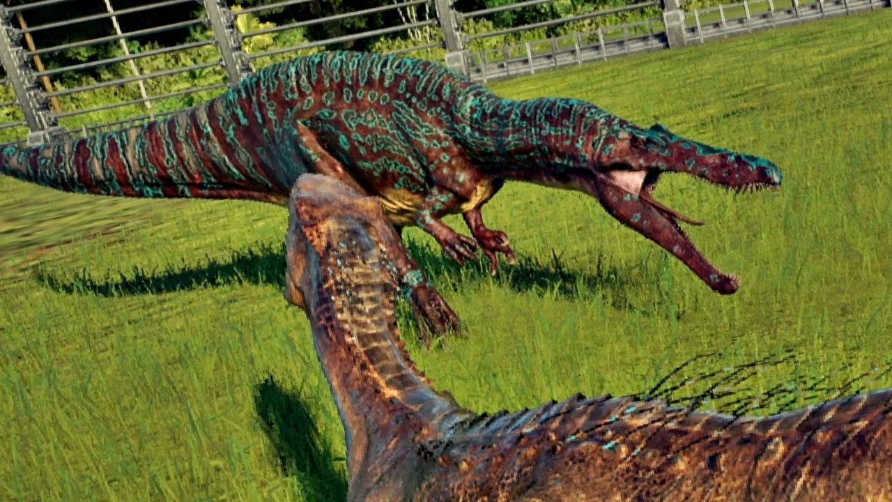 Suchomimo Vs Indoraptor #jurassicpark dinosaurs #asmr  fighting
