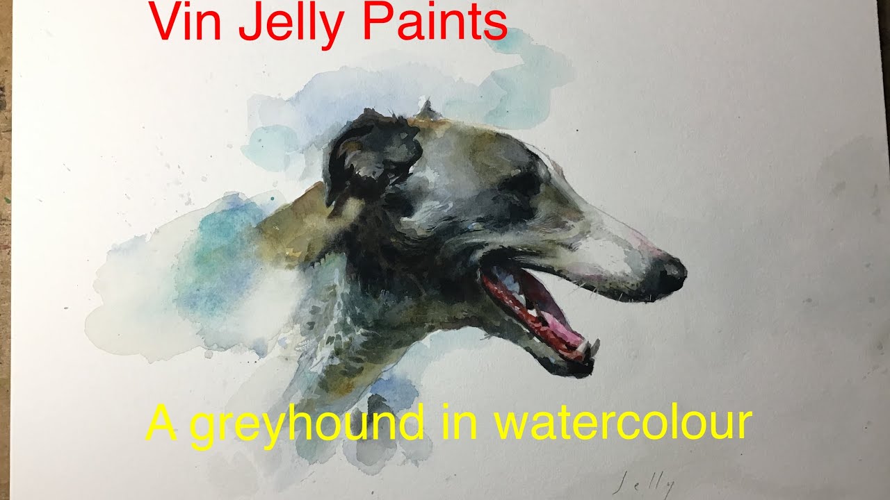 Greyhound in watercolour