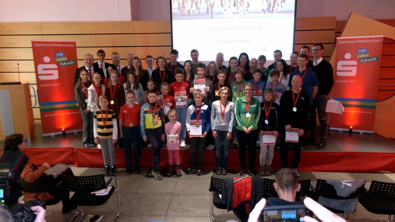 Siegerehrung beim LaufCup Mittelsachsen
