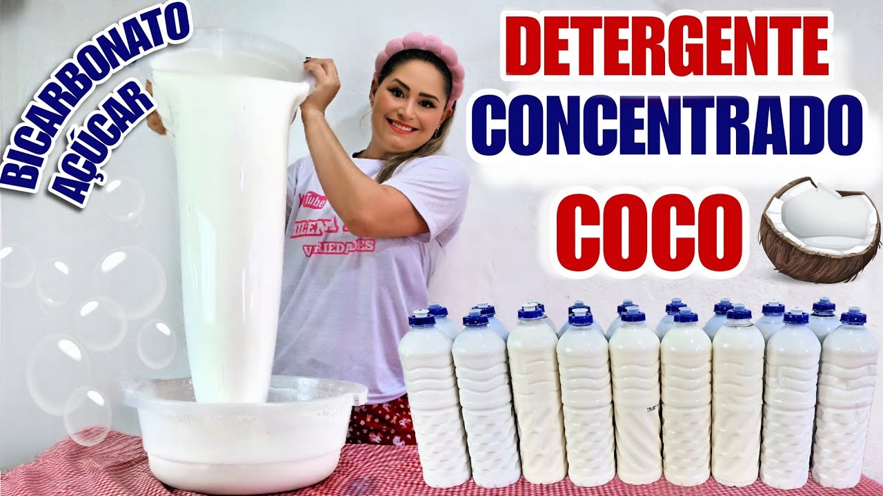 DETERGENTE CONCENTRADO DE COCO COM AÇÚCAR E BICARBONATO - SEGREDO DO DETERGENTE CASEIRO ESPUMANTE