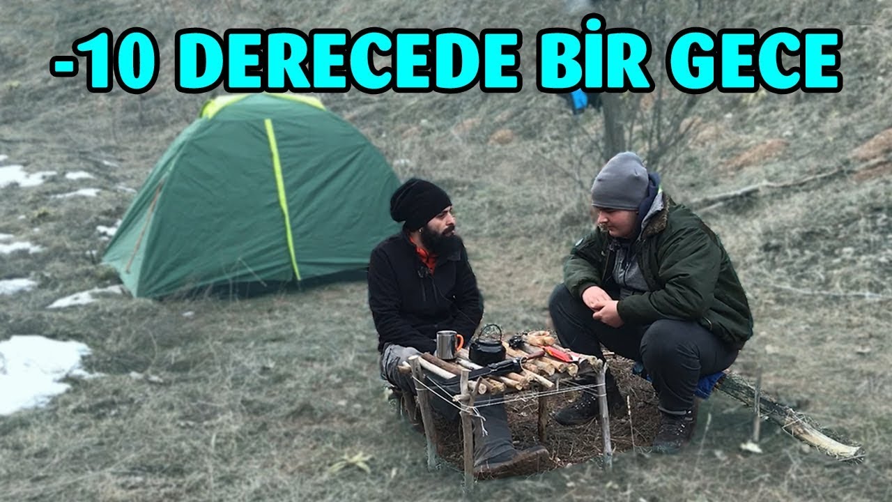 Kış Kampı - Bushcraft Masa Tabure Yapımı Kamp Alanı Oluşturma
