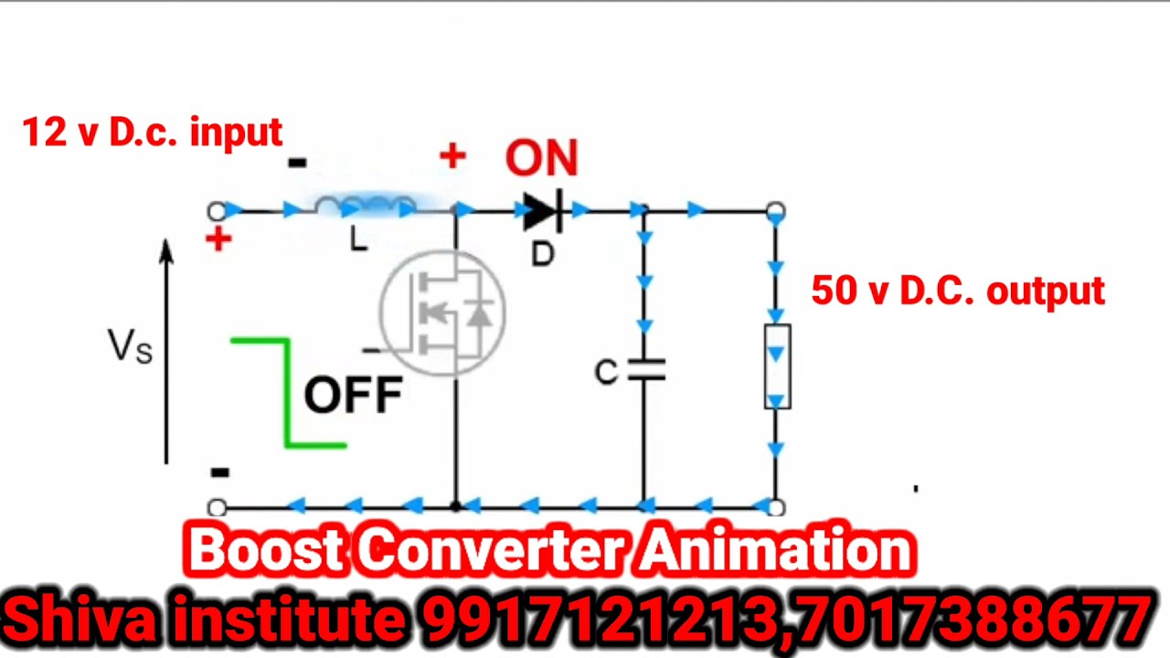 boost converter&nbsp;(step-up converter) Animation in  hindi #arvindsinghbisht