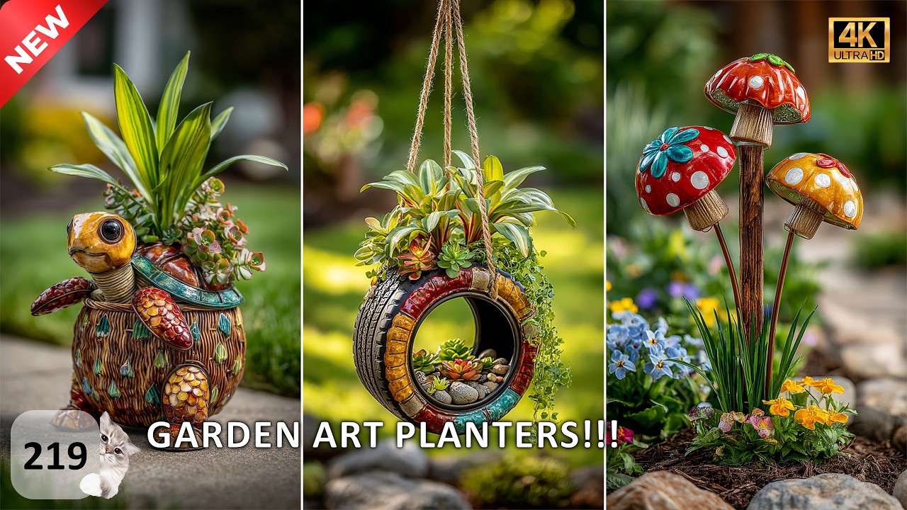 Garden Planters into Artful Garden Decor: Sculptural Planters from Recycled Materials
