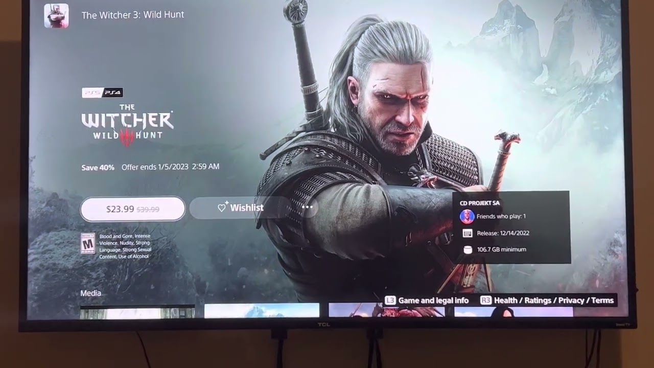 Witcher 3 next gen ps5 version won&rsquo;t download