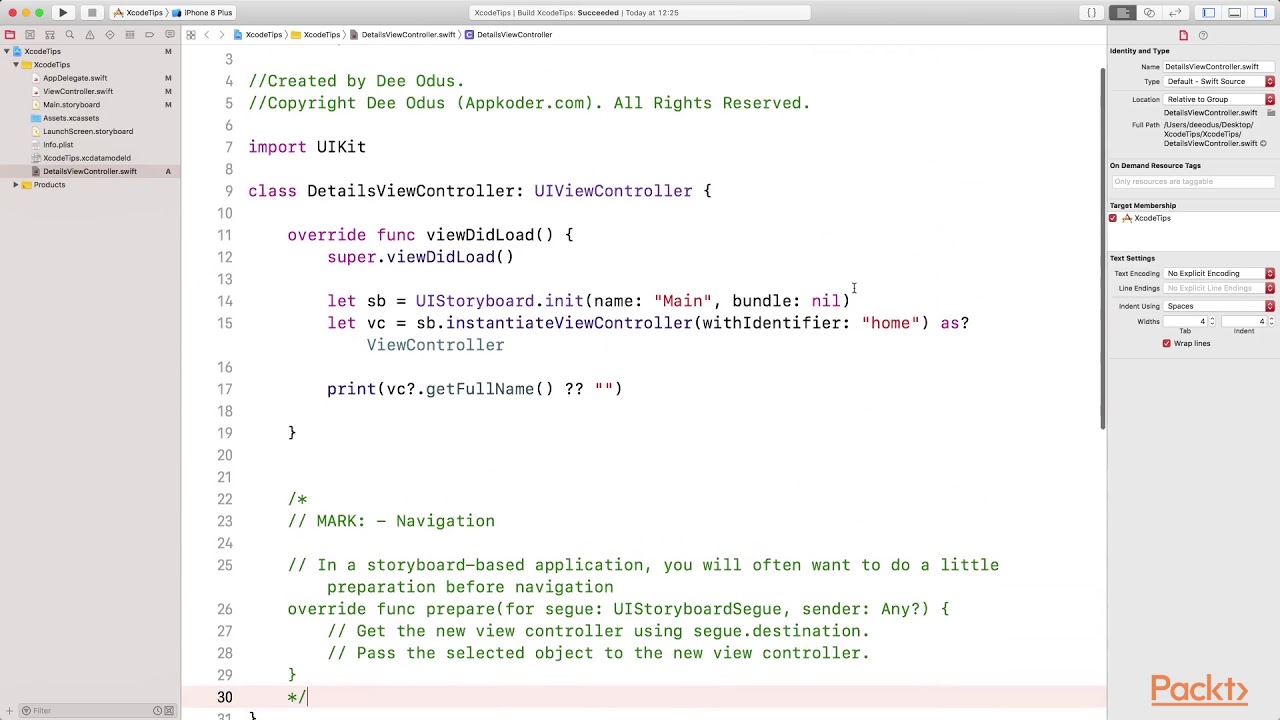 Xcode 10: Tips, Tricks, and Techniques: Editor Overscroll| packtpub.com