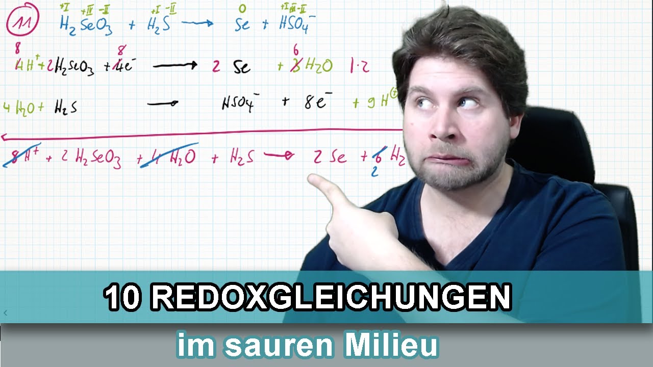 10 Redoxreaktion im sauren Milieu - einfach erklärt -  Chemie lernen 2021 - Teil 1 - #chemielernen